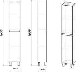 Grossman Пенал подвесной Поло 30 дуб сонома светлый/белый – фотография-4